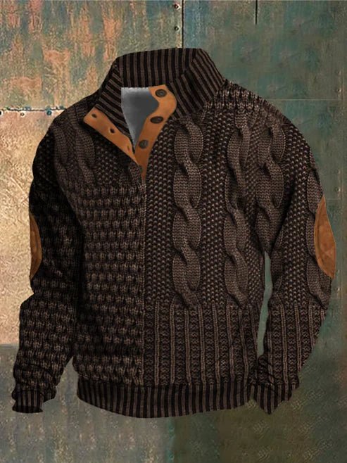 Ben - Lässiges Sweatshirt mit Retro - Druck und Knopfleiste - Livezo