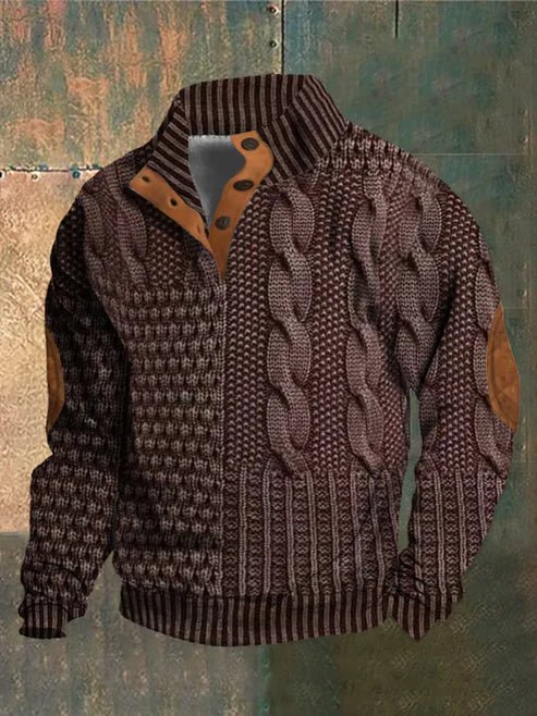 Ben - Lässiges Sweatshirt mit Retro - Druck und Knopfleiste - Livezo
