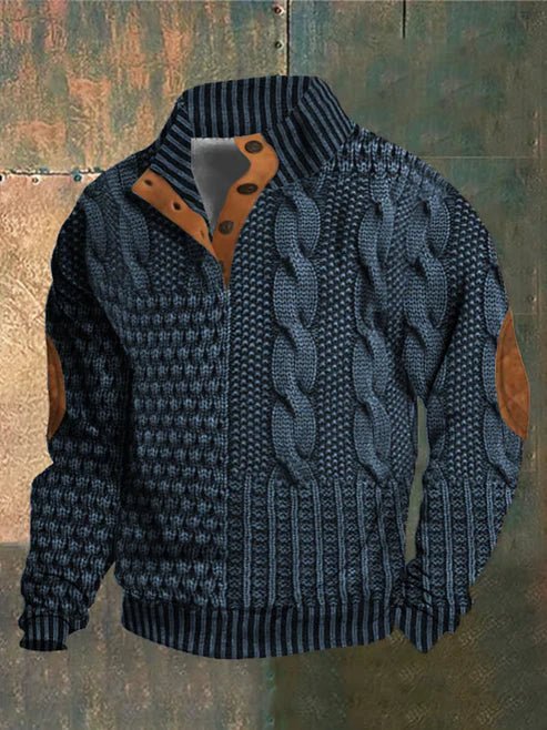 Ben - Lässiges Sweatshirt mit Retro - Druck und Knopfleiste - Livezo