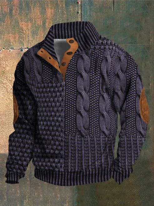 Ben - Lässiges Sweatshirt mit Retro - Druck und Knopfleiste - Livezo
