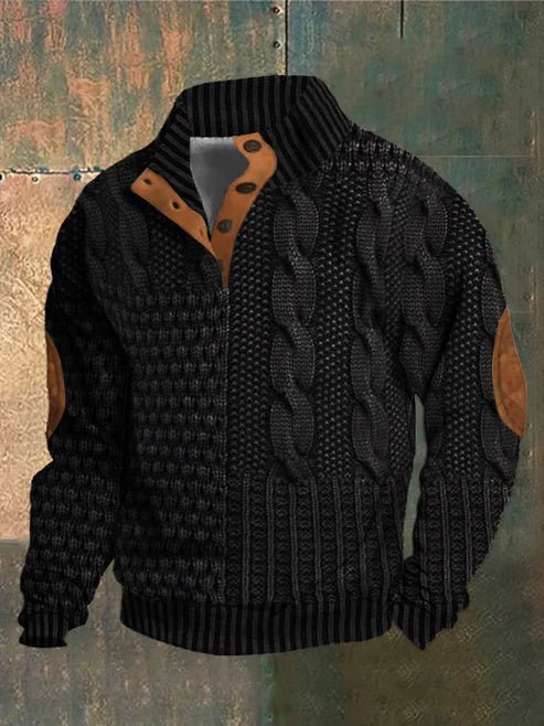 Ben - Lässiges Sweatshirt mit Retro - Druck und Knopfleiste - Livezo