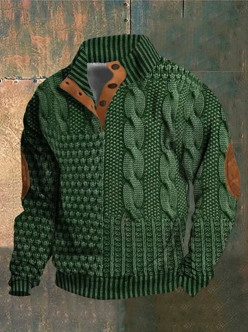 Ben - Lässiges Sweatshirt mit Retro - Druck und Knopfleiste - Livezo