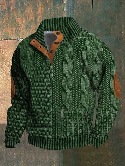 Ben - Lässiges Sweatshirt mit Retro - Druck und Knopfleiste - Livezo