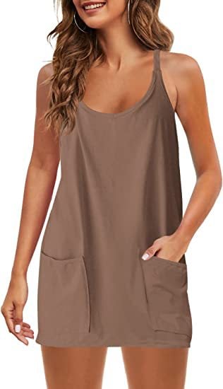 Bequemes Minikleid mit Trägern und integrierten Shorts - Livezo