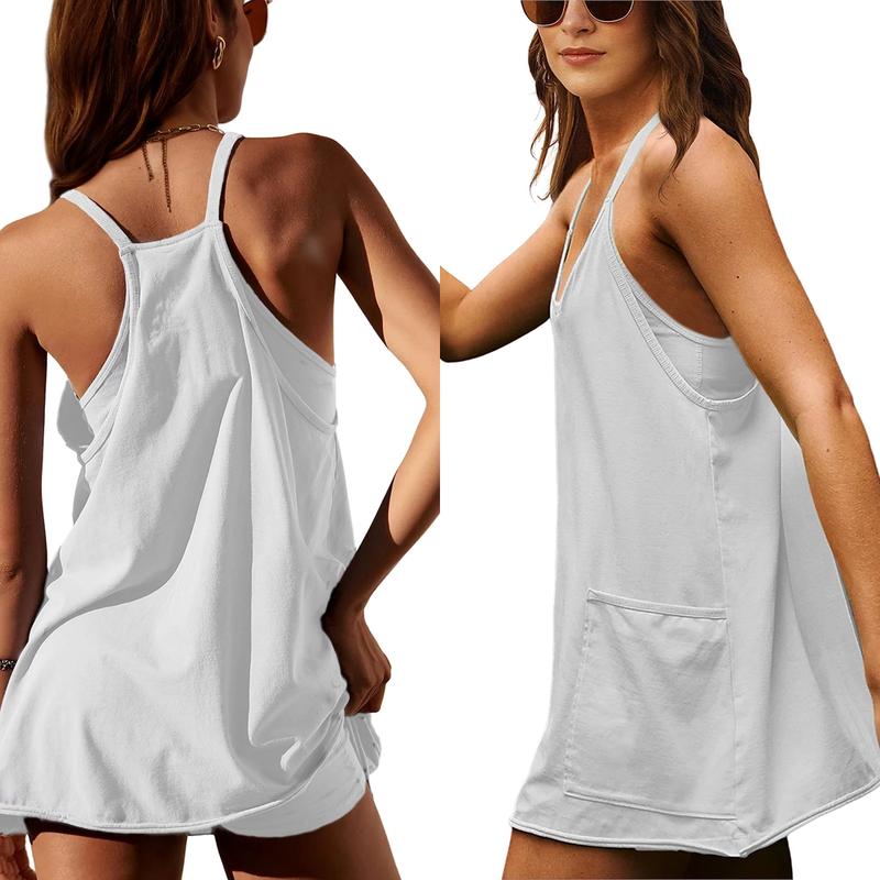 Bequemes Minikleid mit Trägern und integrierten Shorts - Livezo