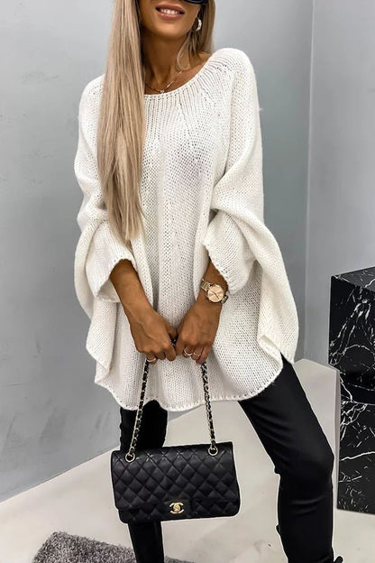 Berit - Bequemer Strickpulli mit Rundhalsausschnitt - Livezo