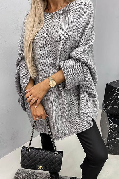 Berit - Bequemer Strickpulli mit Rundhalsausschnitt - Livezo