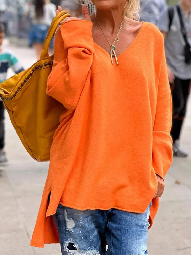 Birgit - Übergroßer Pullover mit Stehsaum - Livezo