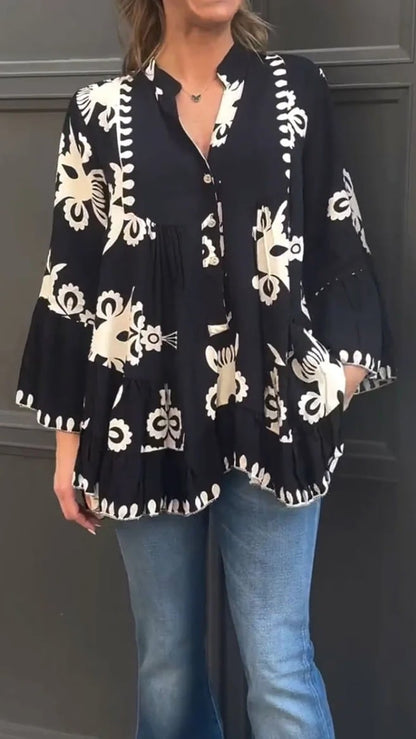 Boho Ruffle Top - Mühelose Boho - Vibes mit unserem schicken Rüschen - Top! ✨🌿 - Livezo