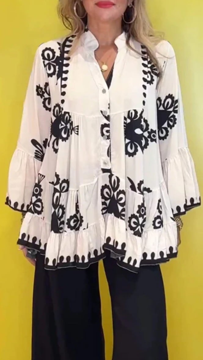 Boho Ruffle Top - Mühelose Boho - Vibes mit unserem schicken Rüschen - Top! ✨🌿 - Livezo