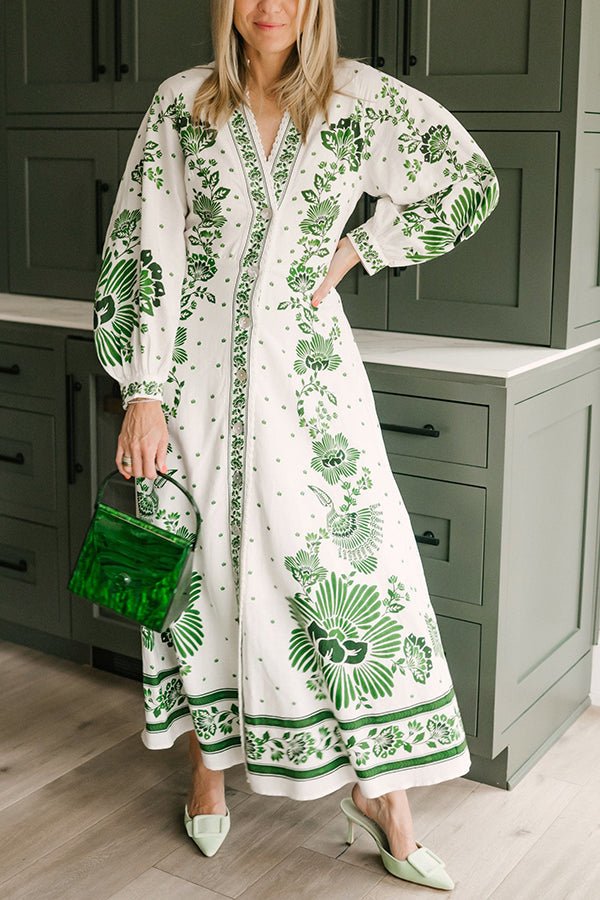 Botanical Maxi Dress - 🌿 Umarme die Natur mit Stil - Livezo