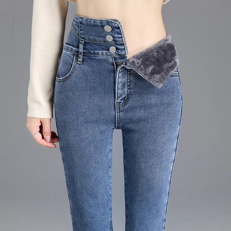 Wilma – Stylische High-Waist-Jeans mit Fleecefutter