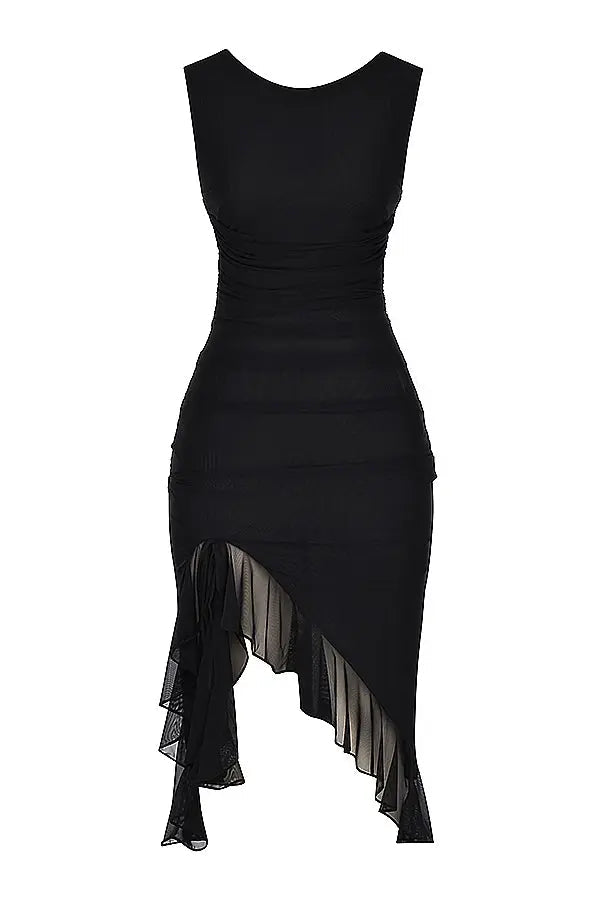 Midi-Kleid mit Rüschen für Damen