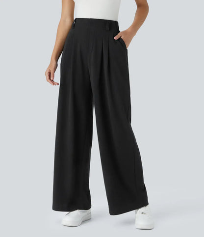 Elegante hoch taillierte elastische Hose
