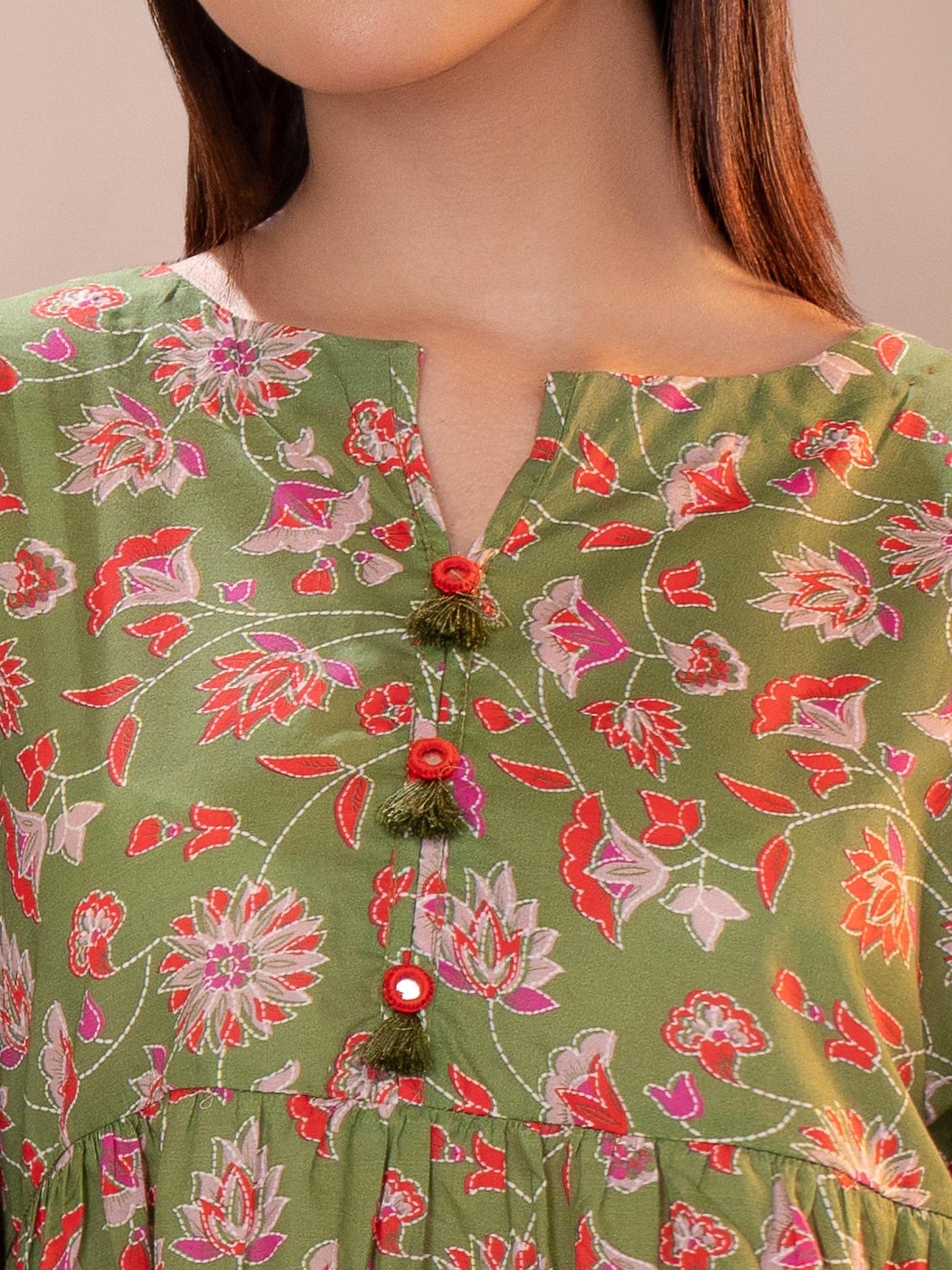 Cambric Printed Shirt (Unstitched) - Stilvoll, Leicht & Bequem - Livezo