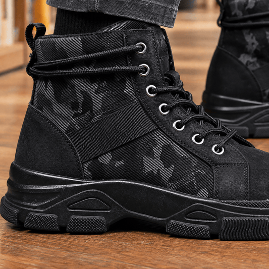 Camouflage Lace Up Chunky Tread Boots - Harren Cole