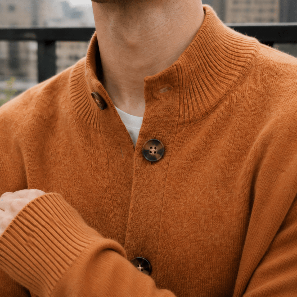 Cashmere Blend Button Front Sweater - Harren Cole