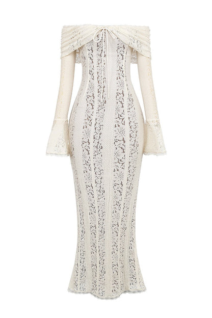 Celestia Schulterfreies Spitzen - Maxikleid - Livezo