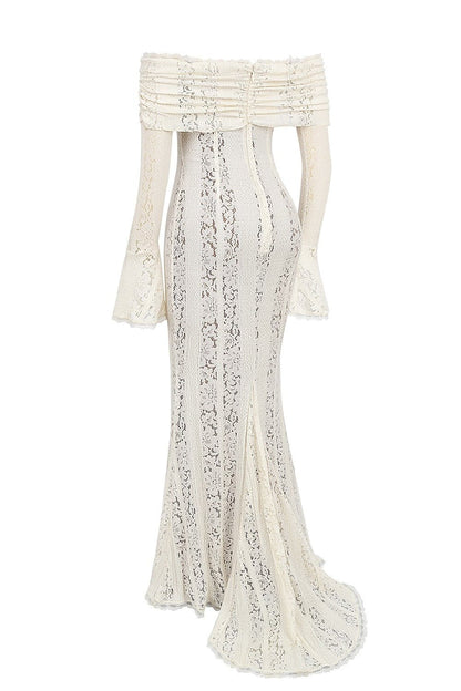 Celestia Schulterfreies Spitzen - Maxikleid - Livezo