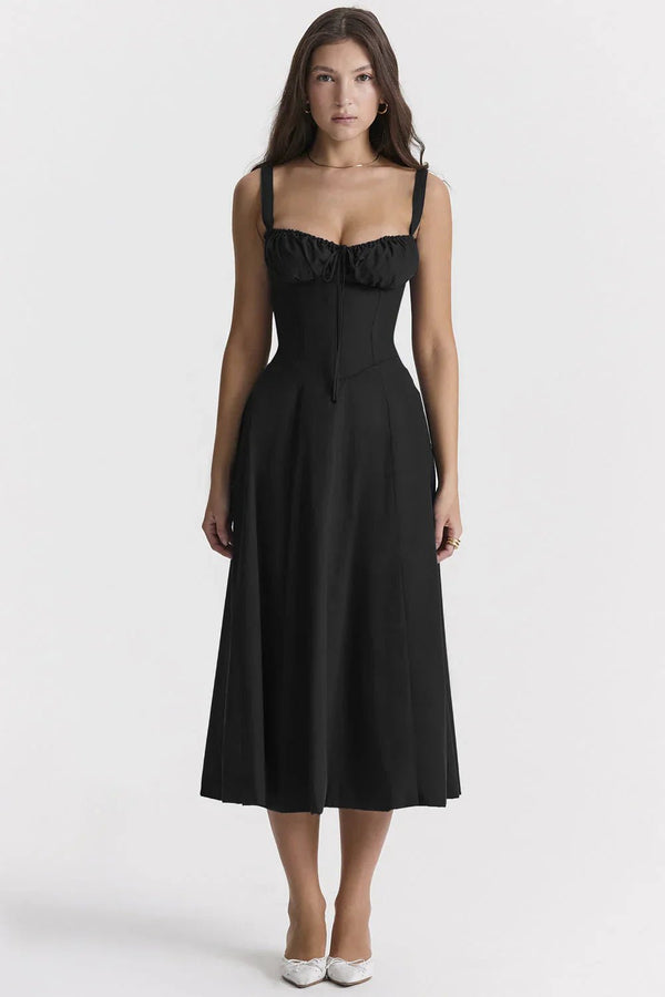 Celina Midikleid mit transparenten Netzärmeln - Livezo