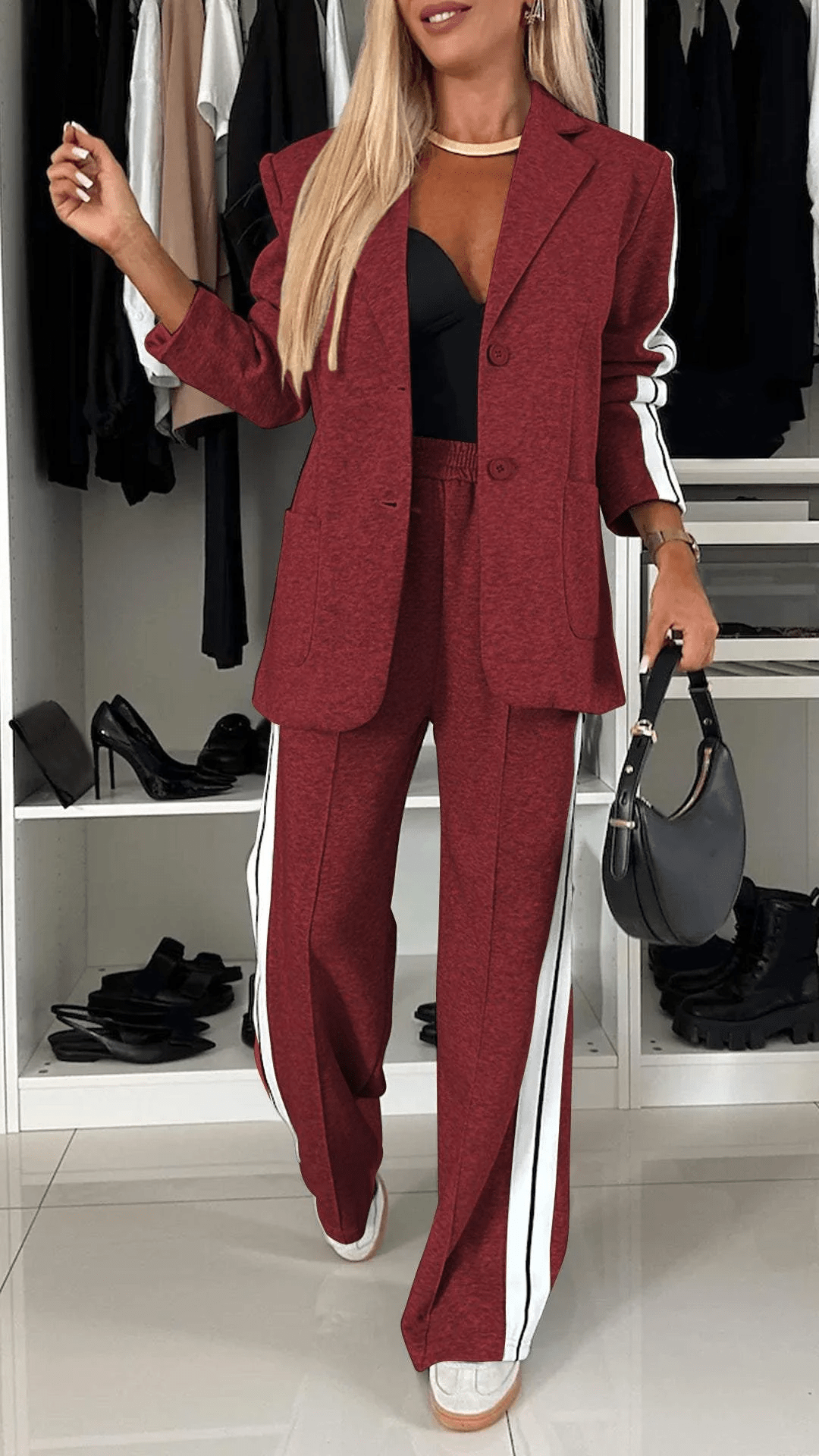 Chic maßgeschneiderter Blazer - und Hosenanzug für mühelosen Stil - Livezo