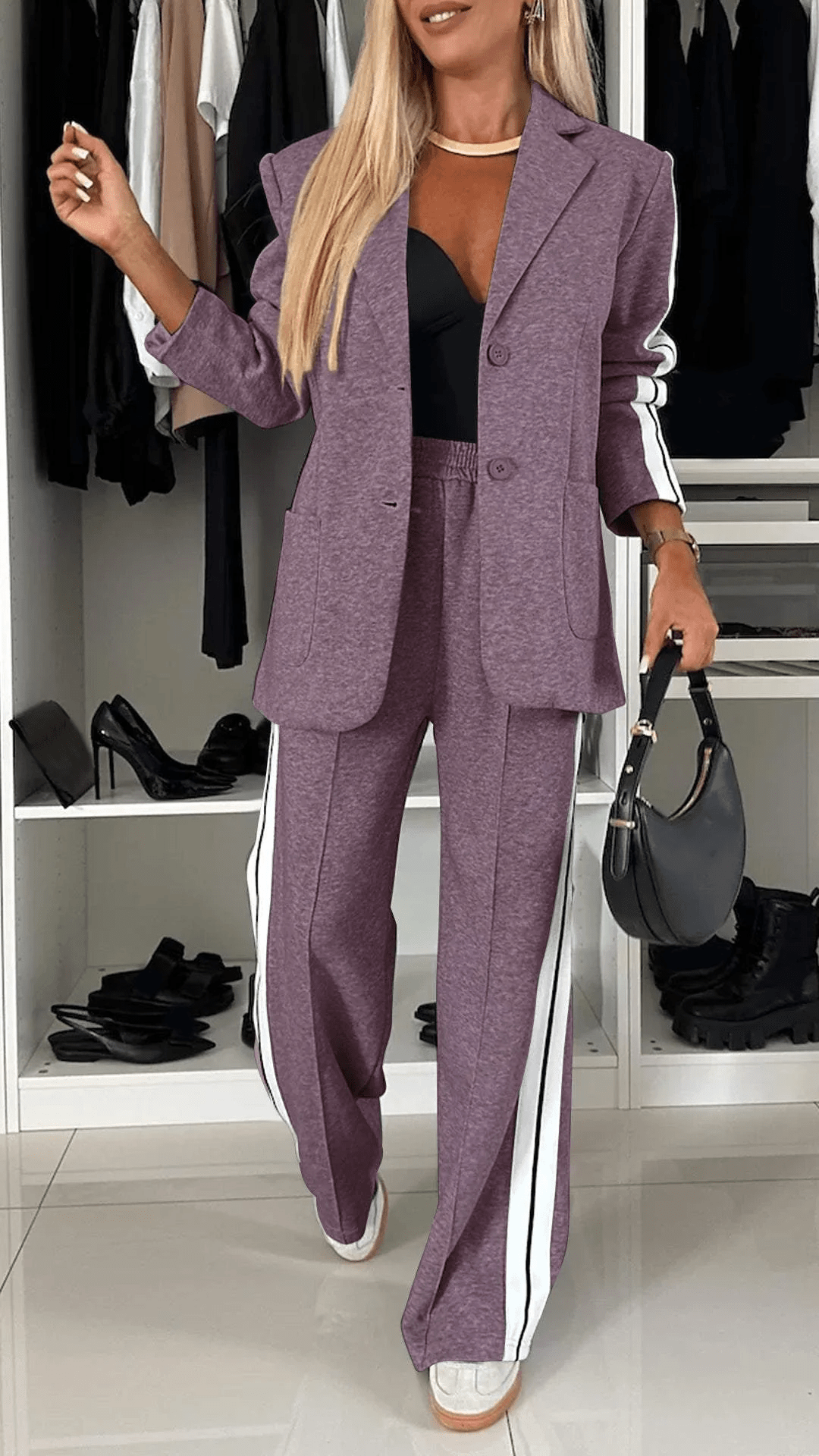 Chic maßgeschneiderter Blazer - und Hosenanzug für mühelosen Stil - Livezo