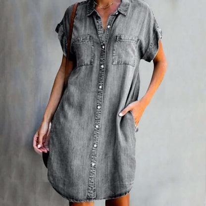 Clara – Leichtes Button - Up Hemdblusenkleid - Livezo