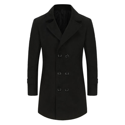 Classic Double - Breasted Wool Coat for Men - Harren Cole