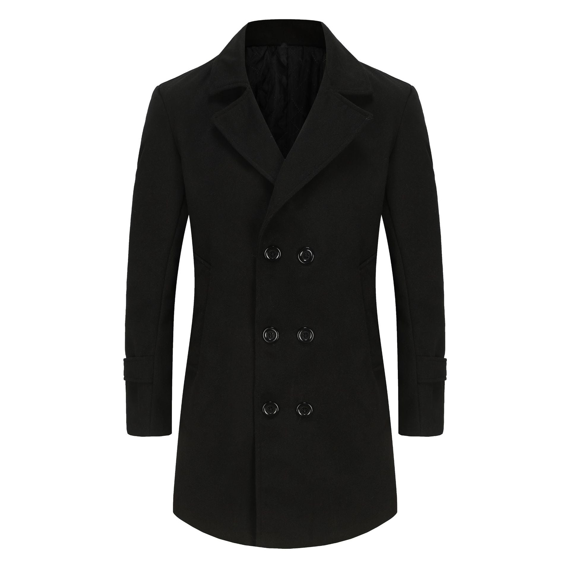 Classic Double - Breasted Wool Coat for Men - Harren Cole