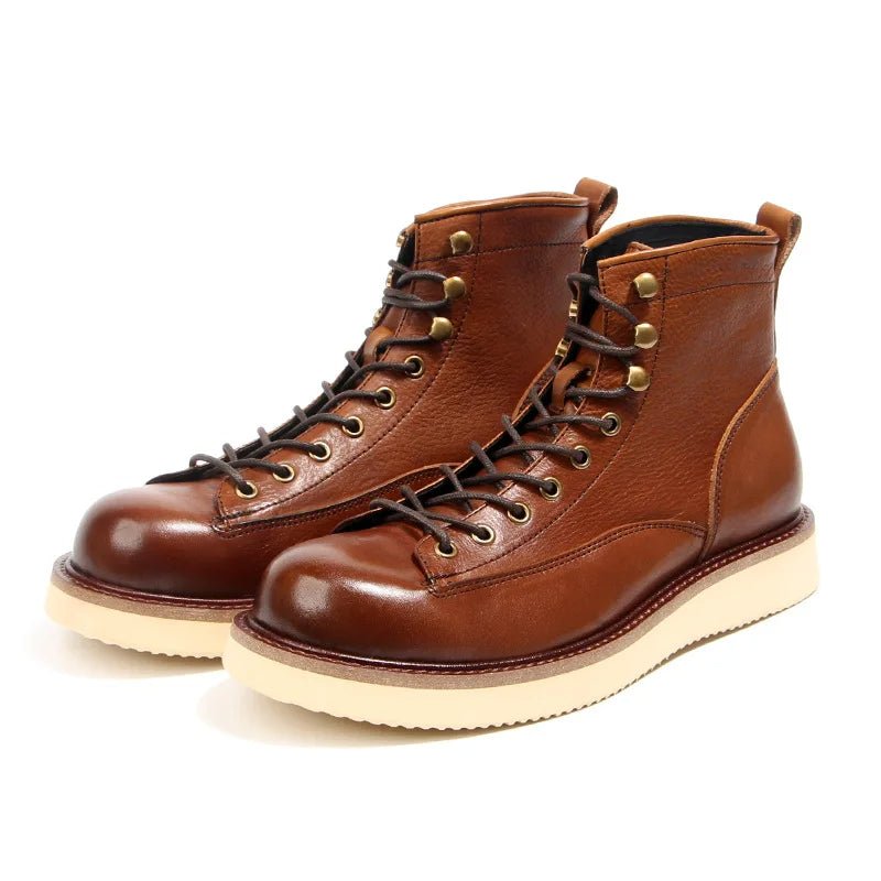 Classic Lace - Up Boots with Contrast Sole - Harren Cole