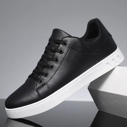 Classic Leather Look Sneakers - Harren Cole