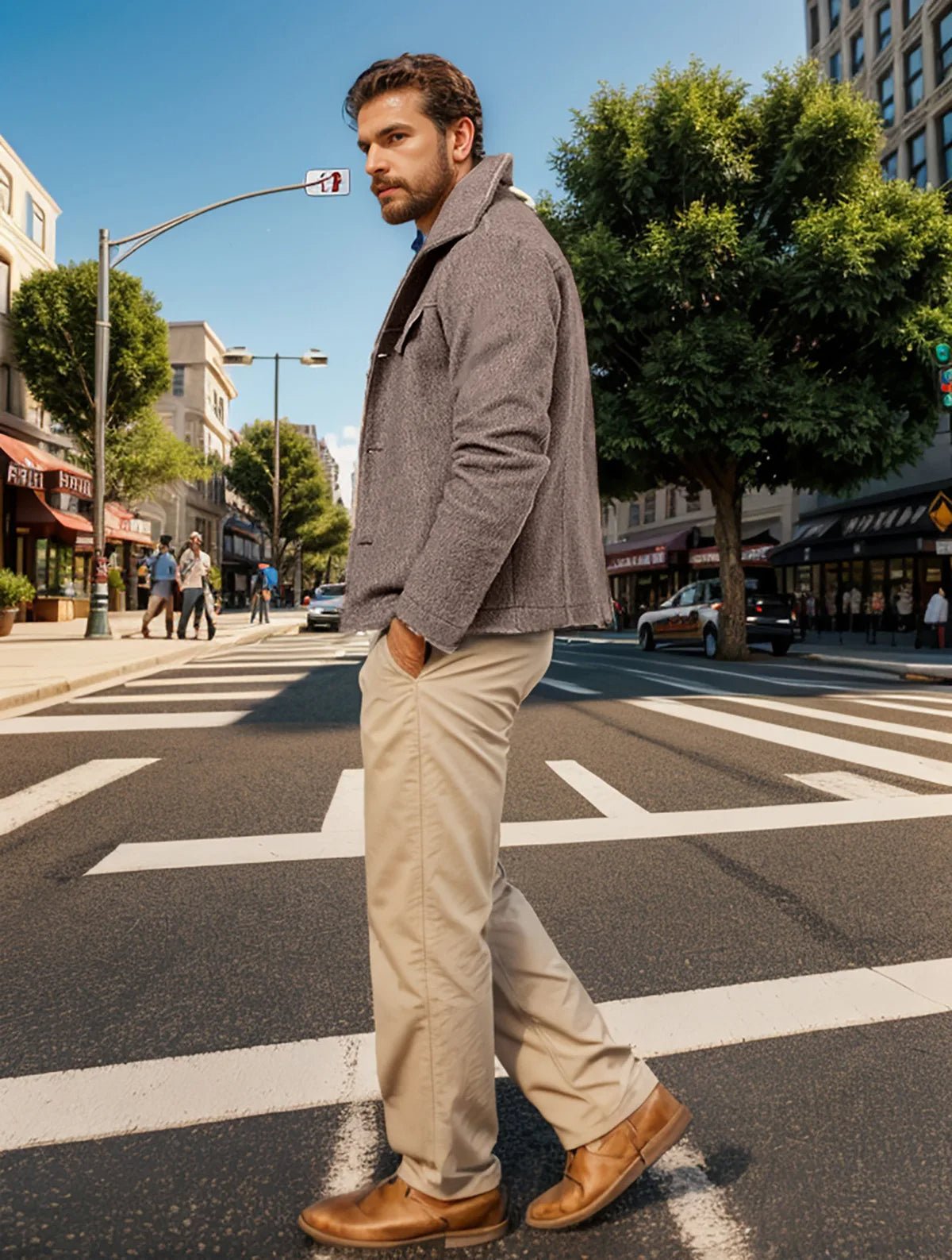 Classic Wool Jacket with Chest Pockets for Men - Harren Cole