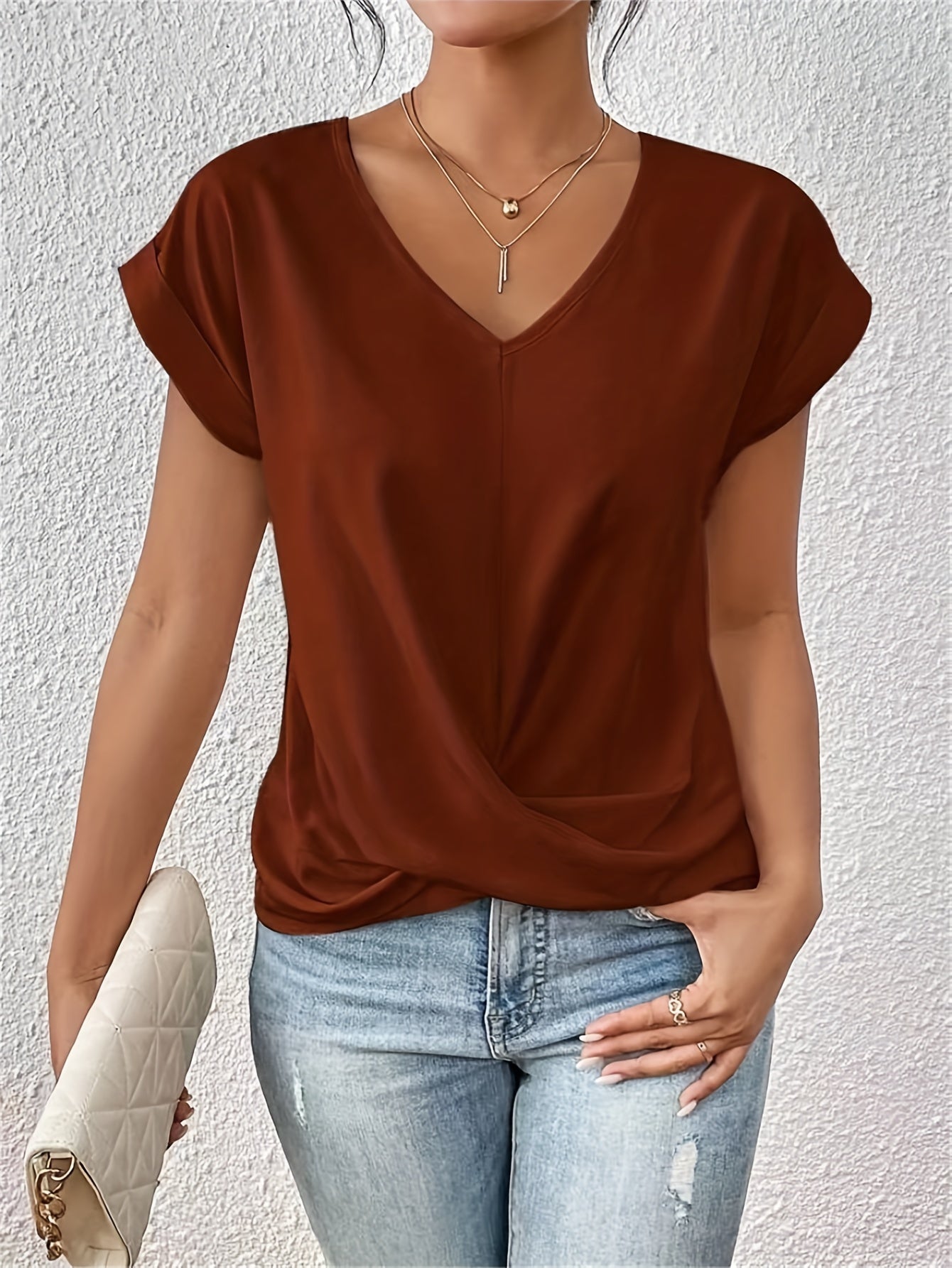 Cleo - Casual T-Shirt mit Sweetheart - Ausschnitt - Livezo