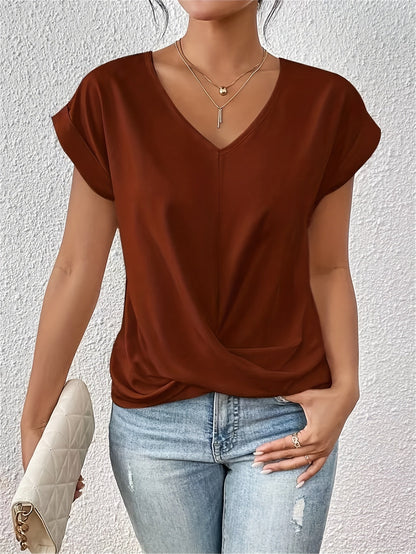 Cleo - Casual T-Shirt mit Sweetheart - Ausschnitt - Livezo