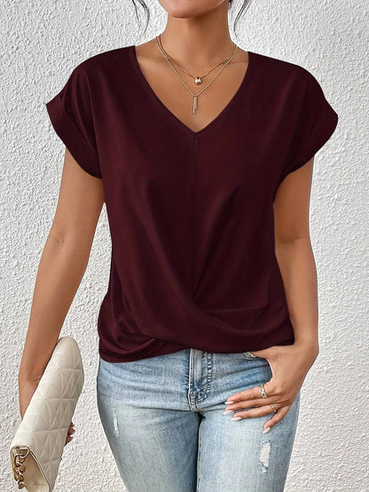 Cleo - Casual T-Shirt mit Sweetheart - Ausschnitt - Livezo