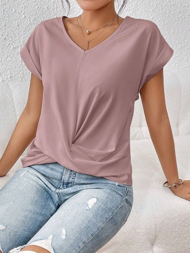 Cleo - Casual T-Shirt mit Sweetheart - Ausschnitt - Livezo