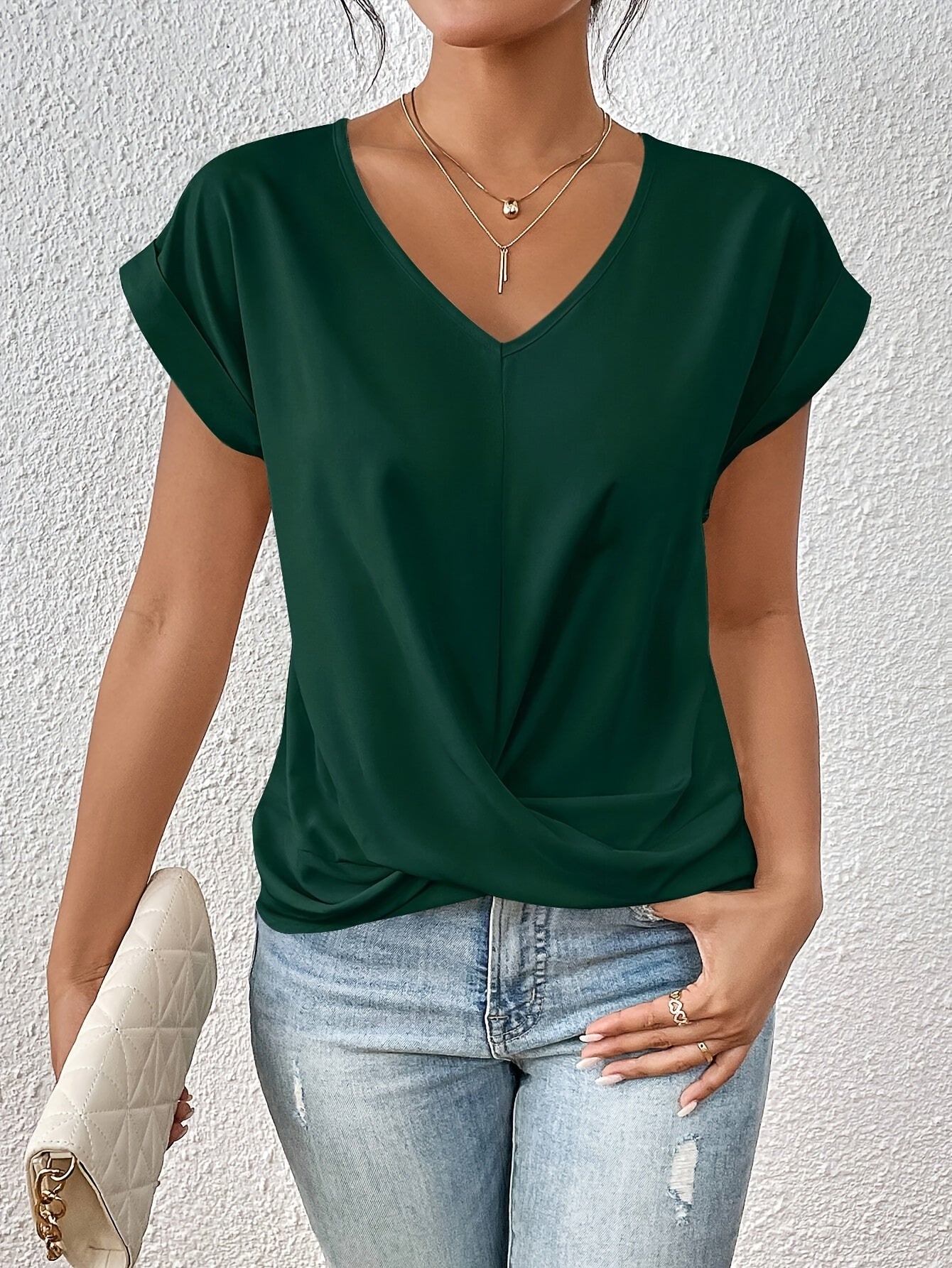 Cleo - Casual T-Shirt mit Sweetheart - Ausschnitt - Livezo