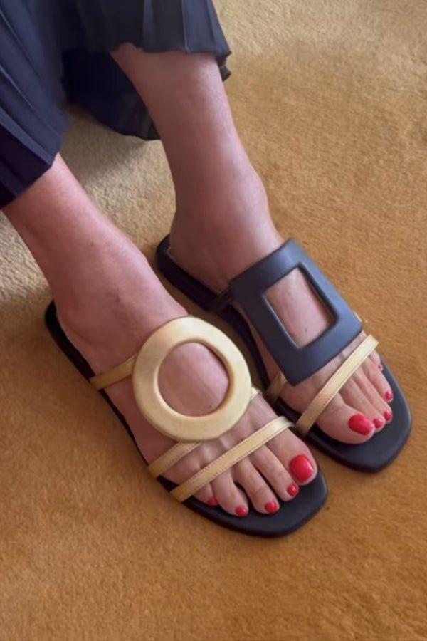 Colorblock Offene Zehen Freizeit - Sandalen - Livezo