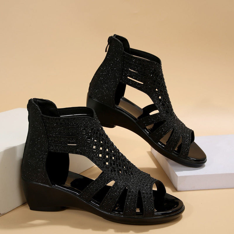 Comelyy Keilsandaletten mit Strass - Livezo