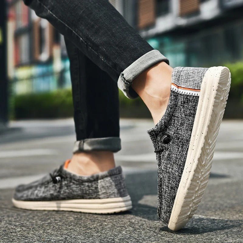 Comfortable Denim Slip - On Sneakers with Contrast Details - Harren Cole