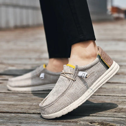 Comfortable Denim Slip - On Sneakers with Contrast Details - Harren Cole
