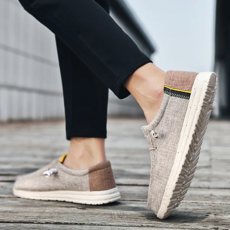 Comfortable Denim Slip - On Sneakers with Contrast Details - Harren Cole
