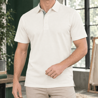 Contrast Collar Short Sleeve Polo Shirt - Harren Cole