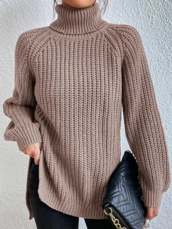 Cordula - Rollkragenpullover mit langen Ärmeln aus Baumwolle - Livezo