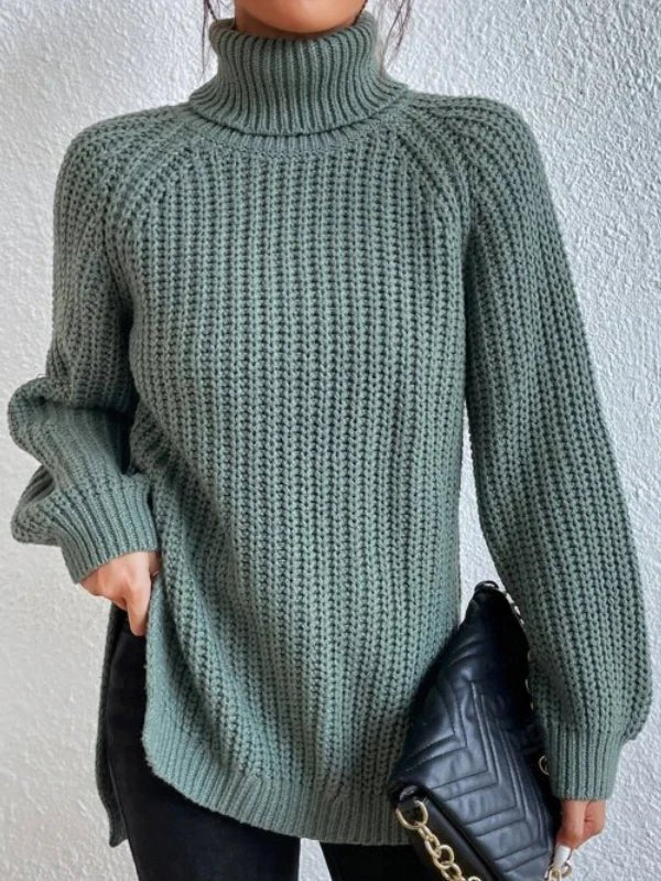 Cordula - Rollkragenpullover mit langen Ärmeln aus Baumwolle - Livezo