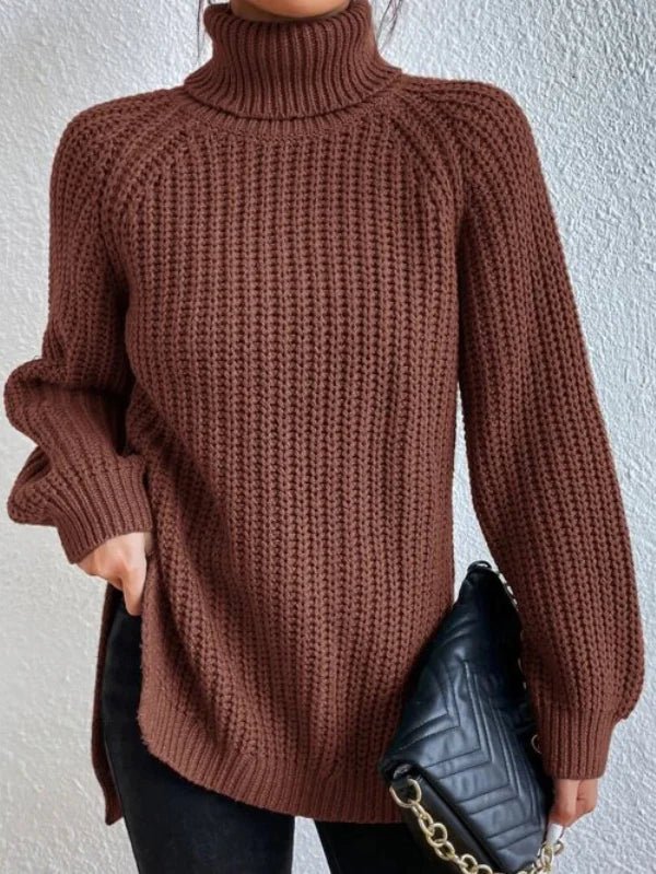 Cordula - Rollkragenpullover mit langen Ärmeln aus Baumwolle - Livezo