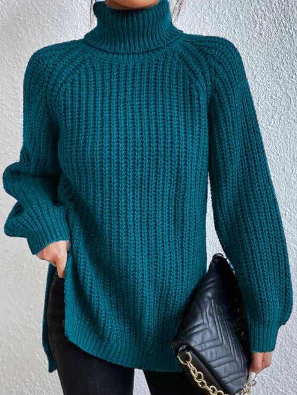 Cordula - Rollkragenpullover mit langen Ärmeln aus Baumwolle - Livezo