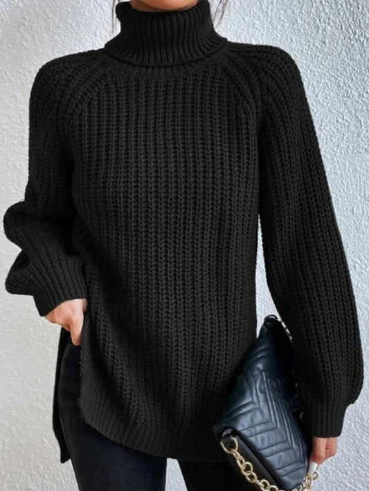 Cordula - Rollkragenpullover mit langen Ärmeln aus Baumwolle - Livezo