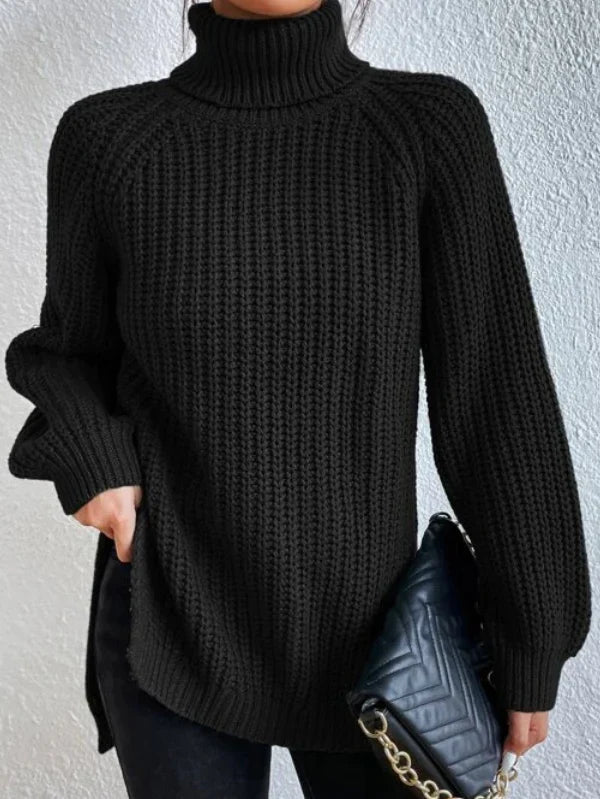 Cordula - Rollkragenpullover mit langen Ärmeln aus Baumwolle - Livezo