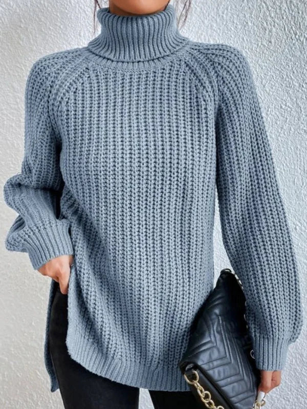 Cordula - Rollkragenpullover mit langen Ärmeln aus Baumwolle - Livezo